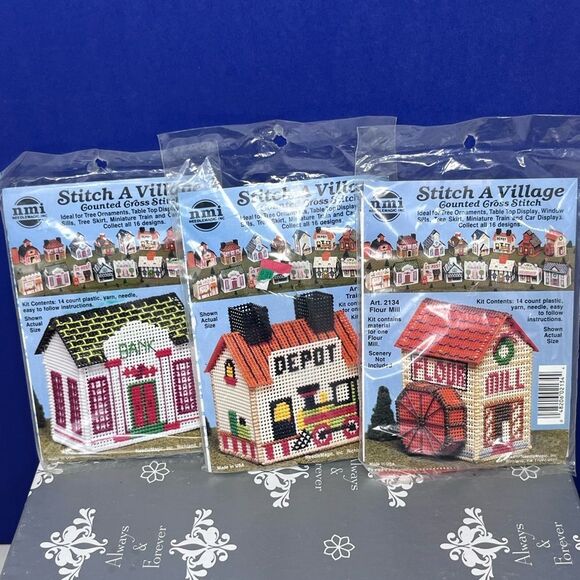 Stitch A Village Counted Cross Stitch Kits Vintage Needle Magic - Picture 1 of 8